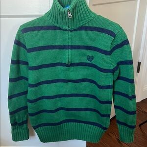 Ralph Lauren Green and Blue Striped Sweater